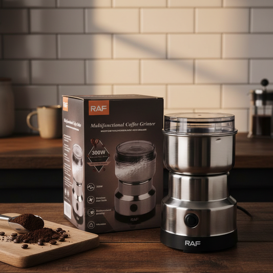 RAF R‑7113 Electric Grinder | 300W | Stainless Steel Blades | 85‑100g Capacity | Coffee, Spices & Masala