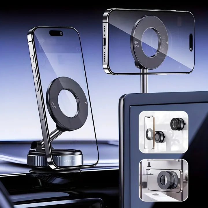 Magnetic + Vacuum Suction Phone Mount