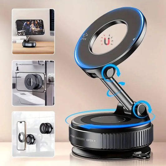 Magnetic + Vacuum Suction Phone Mount