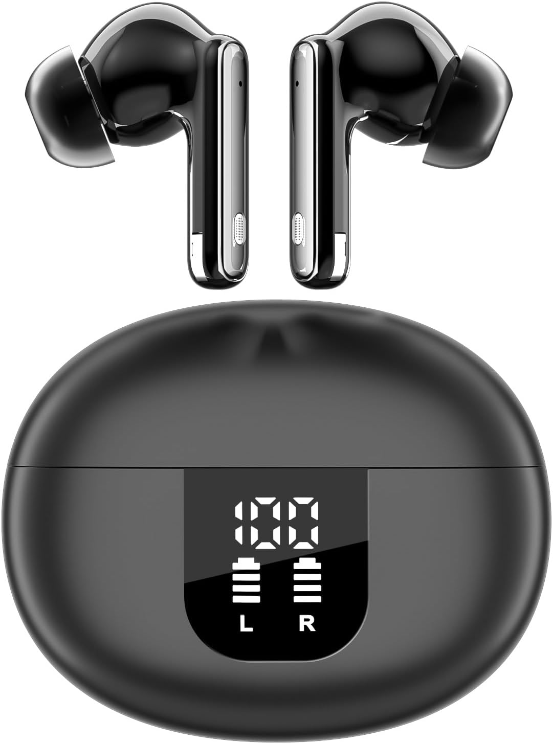 A90 Bluetooth Earbuds | ANC & ENC Noise Cancelling | Smart Touch Screen | Black