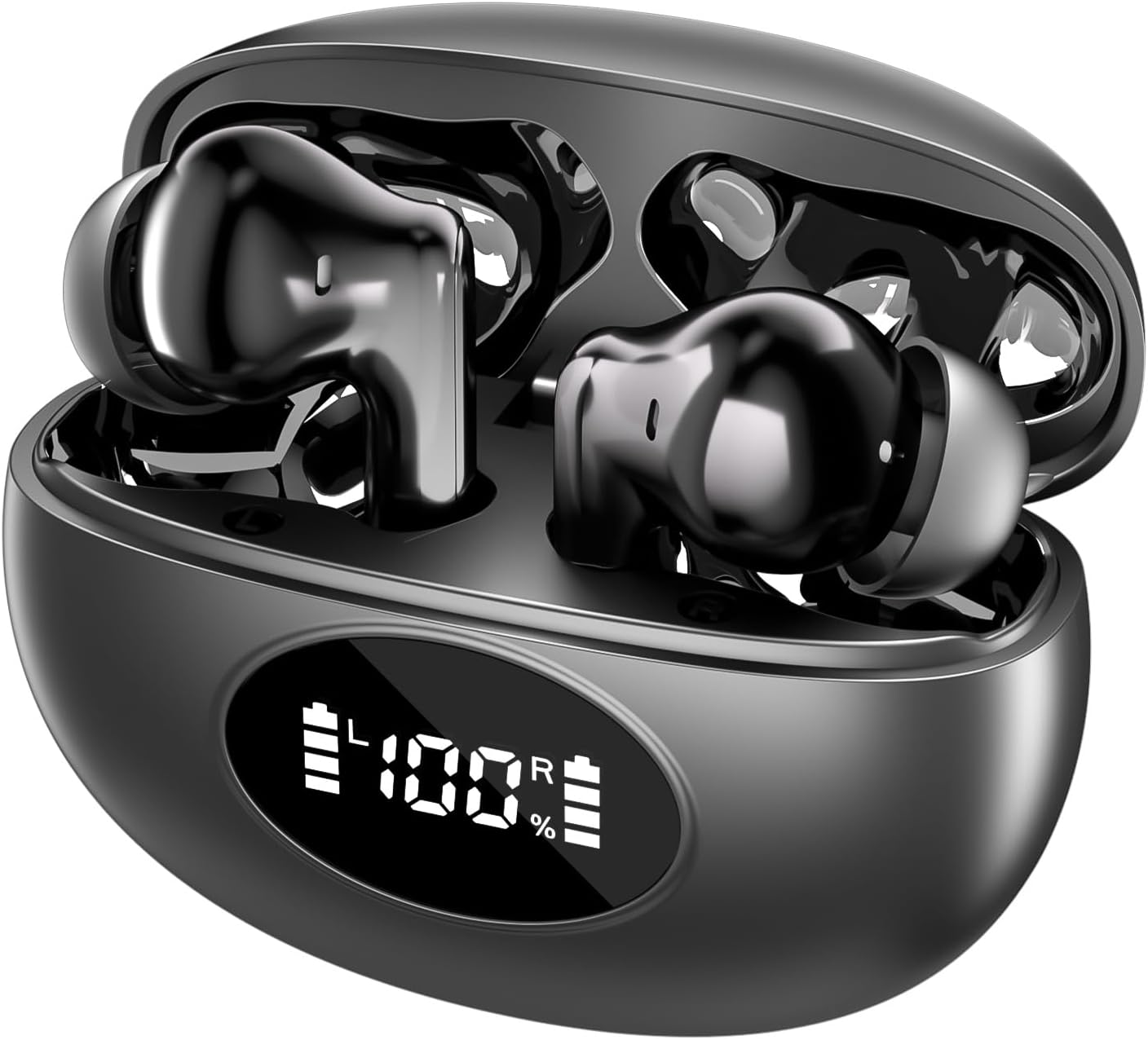 A90 Bluetooth Earbuds | ANC & ENC Noise Cancelling | Smart Touch Screen | Black