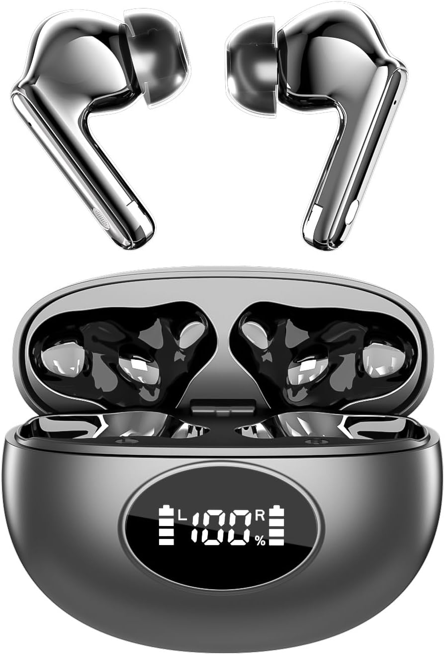 A90 Bluetooth Earbuds | ANC & ENC Noise Cancelling | Smart Touch Screen | Black