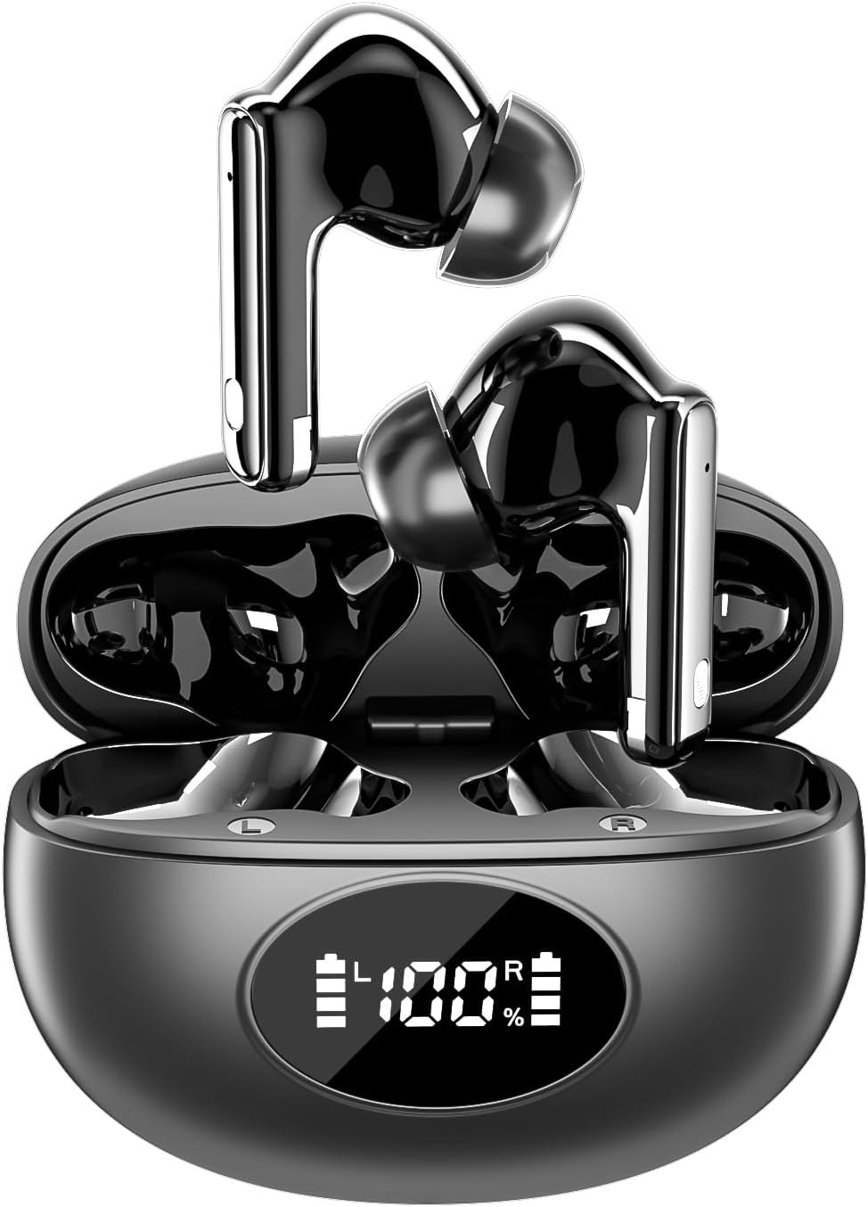 A90 Bluetooth Earbuds | ANC & ENC Noise Cancelling | Smart Touch Screen | Black