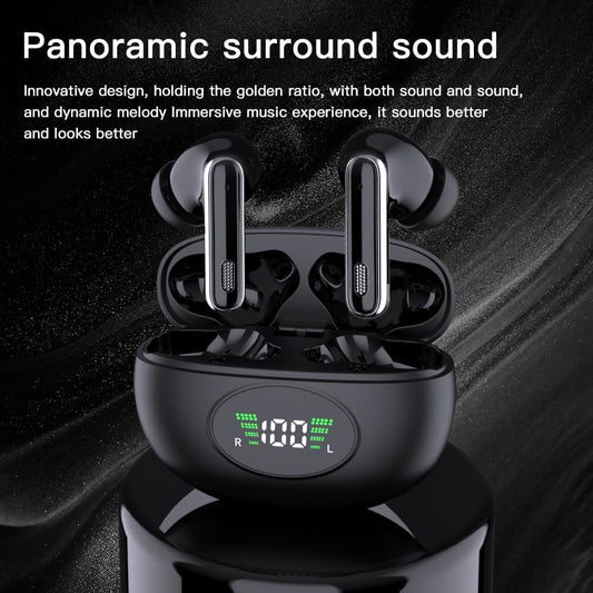 A90 Bluetooth Earbuds | ANC & ENC Noise Cancelling | Smart Touch Screen | Black
