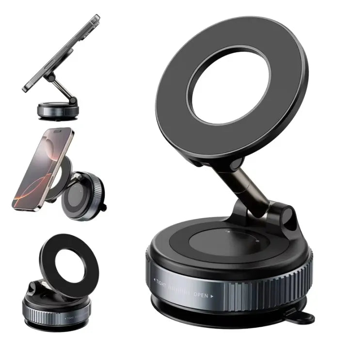Magnetic + Vacuum Suction Phone Mount